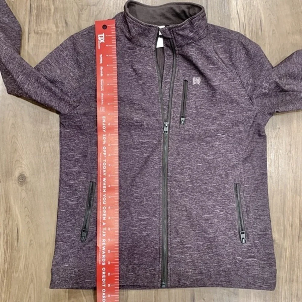 Cinch‎ Ladies Bonded Purple Gray Heather Soft Shell Full Zip Jacket Women's Sz M